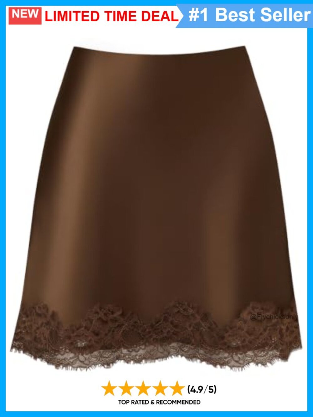 Satin Lace Trim Mini Skirt High Waisted A-Line Y2K Silk Skirt